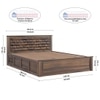 Yashika Solid Wood Queen  Size Bed With Hydraulic Storage (Provincial Teak Finish)