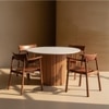 Kotaro Solid Wood Four Seater Dining Set in Brown Colour