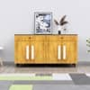 Hexa Red Multipurpose Storage Cabinet With 2 Drawer 4 Door in Slate Grey And Giant Wood Colour