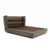 Bronze Leather Double  Size Bed Without Storage (Brown Colour)