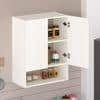 Opryt Engineered Wood Wall Mounted with Shelf Kitchen Cabinet Rack In White Finish