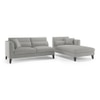 Lewis Sectional Sofa (Colour : Vapour Grey, Cushion : Soft, Seater : Right Aligned 3 Seater + Right Aligned Chaise)