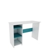 Woodbuzz Duke Engineered Wood Finish Study Table Desk In Frosty White And Ocean Green