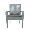 New Castle Wicker Table And Chair Set In Grey Dual Tone Finish