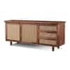 Ratan Solid  Wood 2 Door Sideboard In Teak Finish