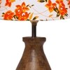 Devansh Multicolor Cotton Table Lamp With  Wood Natural Base (10X12.5 Inches)-37
