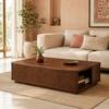 Kingsley Sheesham Wood Geometric Chevron Coffee Table in Walnut Finish