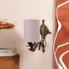Devansh Metal Electric Wall Light in Antique Gold Colour with Grey Shade Count of 1 Light