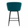 Doe Buck Velvet Counter Height Bar Stool in Teal Colour