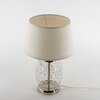 Secret Glass and Metal Table Lamp With White Cotton Shade