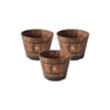 VegTrug Wooden Barrel Planters 55cm Burnt Oak