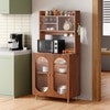 Stellar Multipurpose Storage Cabinet (Medium Size with Upper Storage, Teak Brown)