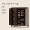 Webster 32 Pair Shoe Rack in Walnut Finish