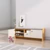 Hexa Red Engineered Wood Shoe Rack in Giant Wood and Frosty White Colour