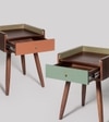 Punko Solid Wood Bed Side Table In Light Brown Finish
