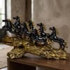 Seven Horse Royal Gallop Horse Sculpture in Gloss Black Colour