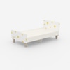 Minimalist Kids Single Bed in White and Yellow