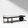 Noble Aura Metal Bench in White Finish