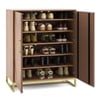 Nina 24 Pairs Solid Wood Shoe Cabinet In Amber Walnut Finish