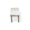 Cairo Sheesham Wood Accent 3 Seater Bench In Grey Fabric