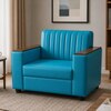 Jayden 1 Seater Sofa In Shine Leatherette Teal Blue Color