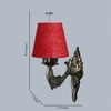 Devansh Metal Electric Wall Light in Antique Gold Colour with Maroon Shade Count of 1 Light