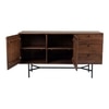 Alasa Solid Wood 2 Door  3-Drawer Sideboard In Provincial Teak Finish 55