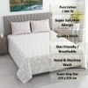 White Abstract 400 Tc Cotton Flat Super King Size Bedsheet With 2 Pillow Cover