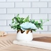 Enchanting Artificial Blue Bloom In White Planter