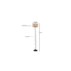 Roy Beige Bamboo Floor Lamp with Black Iron Base