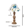 Devansh Multicolor Cotton Table Lamp With  Wood Natural Base (10X18 Inches)-38
