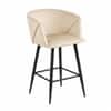 Doe Buck Velvet Counter Height Bar Stool in Beige Colour