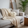 Nodo Cotton Knitted Knot Pillow  Ivory 11X11 Inches