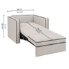 Elano Modern Premium 1 Seater Boucle  Pull Out Sofa Cum Bed with Improted Mechanism In off  White  Color
