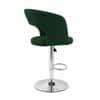 Doe Buck Adjustable Upholstered Bar Stool in Green Colour with Chrome Base