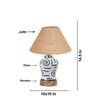 Devansh Conical Beige Jute Shade Lamp With Wood & Mosaic Glass Base For Decoration/Office/Home/Gifting/Study For Decoration/Office/Home/Gifting/Study -(10X10X14.5) Inches -A