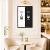The Castle Decor AM PM Coffee Wine Wall Art Framed Painting 20x30 Inch