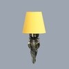 Devansh Metal Electric Wall Light in Antique Gold Colour with Yellow Shade Count of 1 Light