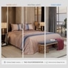 Stoa Paris Satin Bedsheet for Super King Bed (274 cm x 274 cm) with 2 Pillow Covers heet for Chateau Charisma Champagne