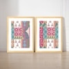 Mughal Flower Pattern Set of 2 Framed Posters Wall Art 45x60 cm
