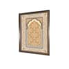 Beige Blue Mughal Floral Printed Framed Canvas Wall Canvas Wall Prints Set of 1 Multicolor Matte