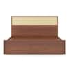 Kaarya Engineered Wood Queen Size Bed With Box Storage in Wheat Brown Walnut Finish