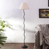 Azalea White Natural Fiber Floor Lamp with Black Iron Base