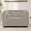 Homro Velvet 1 Seater Sofa in Cream Colour