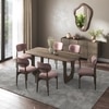 Aero Solid Wood 6 Seater Dining Table With 6  Ollie Dining Chairs (Finish : Danish Walnut, Chair Colour : Lilac)