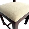 Newport Solid Wood Dining Chair in Dark Walnut Finish & Beige Colour - Set of 2