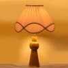 Devansh Off-White Cotton Vintage  Lamp With Wood Base (12X20.3)