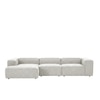 Elegantedge Wood Right Aligned 3-Seater With Upholstery Non Storage Sofa In Grey Colour