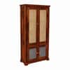 Akira Sheesham Wood Book Case Cum Crockery Unit  In Honey Oak  Finish