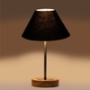 Devansh Black Cotton Table Lamp With  Natural  Wood Base  & Steel Pipe (10X16.25 Inches)-28
